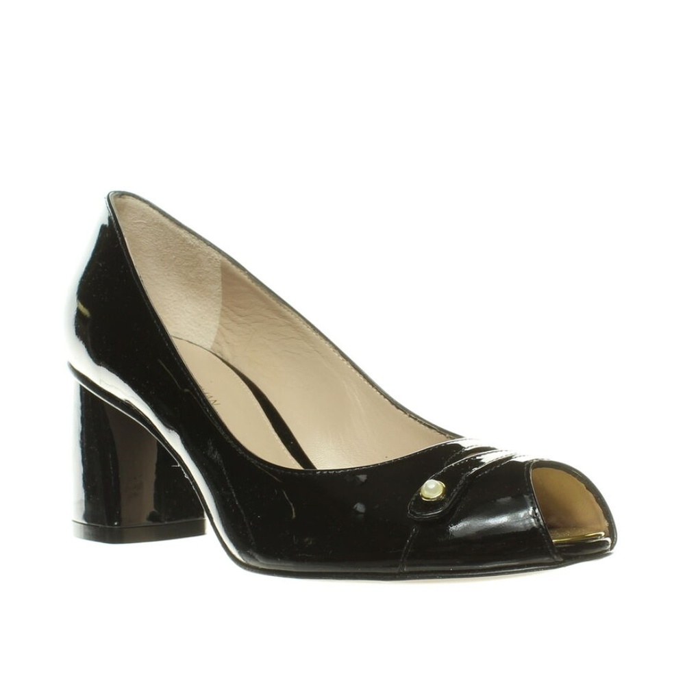 Stuart Weitzman Tabeta Patent Leather Peeptoe Shoe
